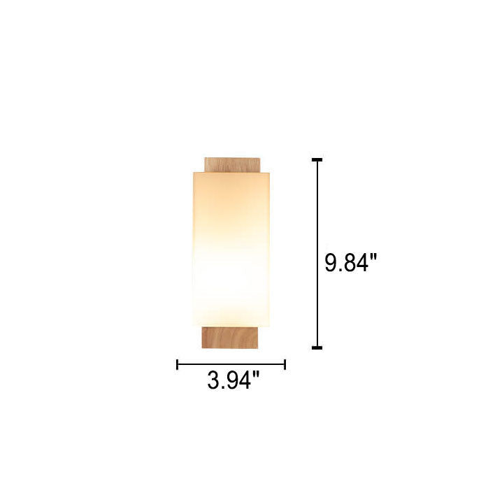 Avtoit | Modern minimalist solid wood square glass column 1-light wall sconces lamp