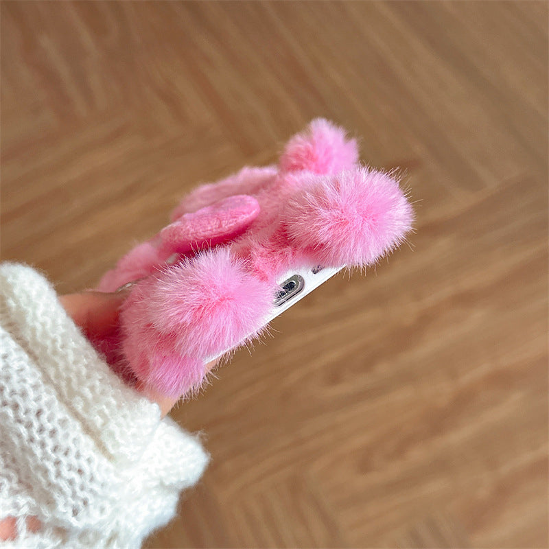 Avtoit | Funny Tongue Sticking Out Plush Phone Case For iPhone