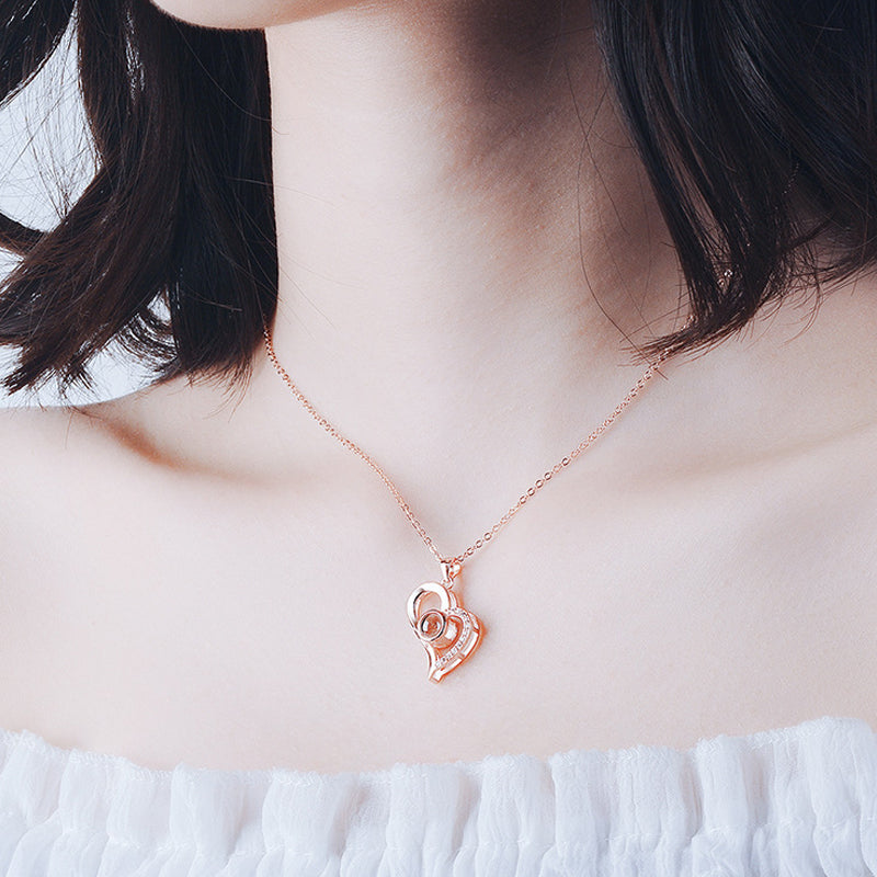 Avtoit | I love you roses bloom necklace in 100 languages gift set