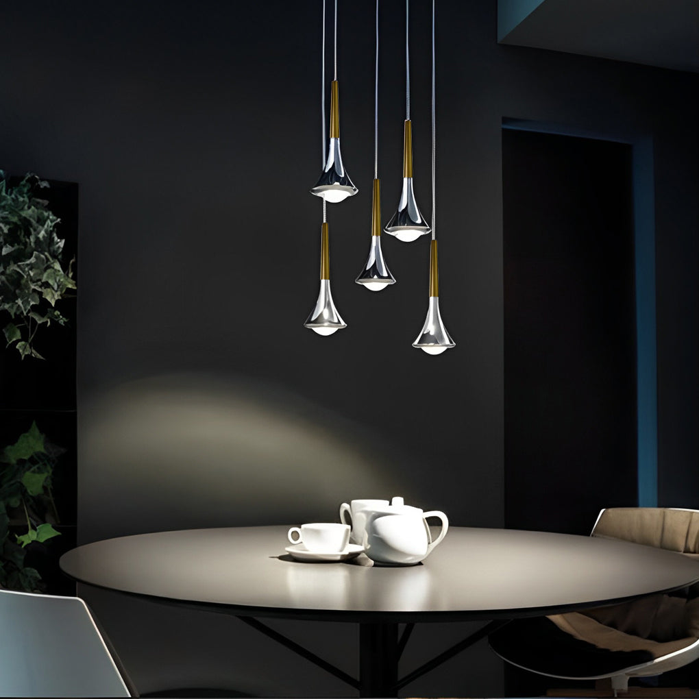 Avtoit | LumiDrop Nordic Design Pendant Light | Drop Shape | Elegant LED Light for Dining Room & Living Room | In Black, Gold & Chrome