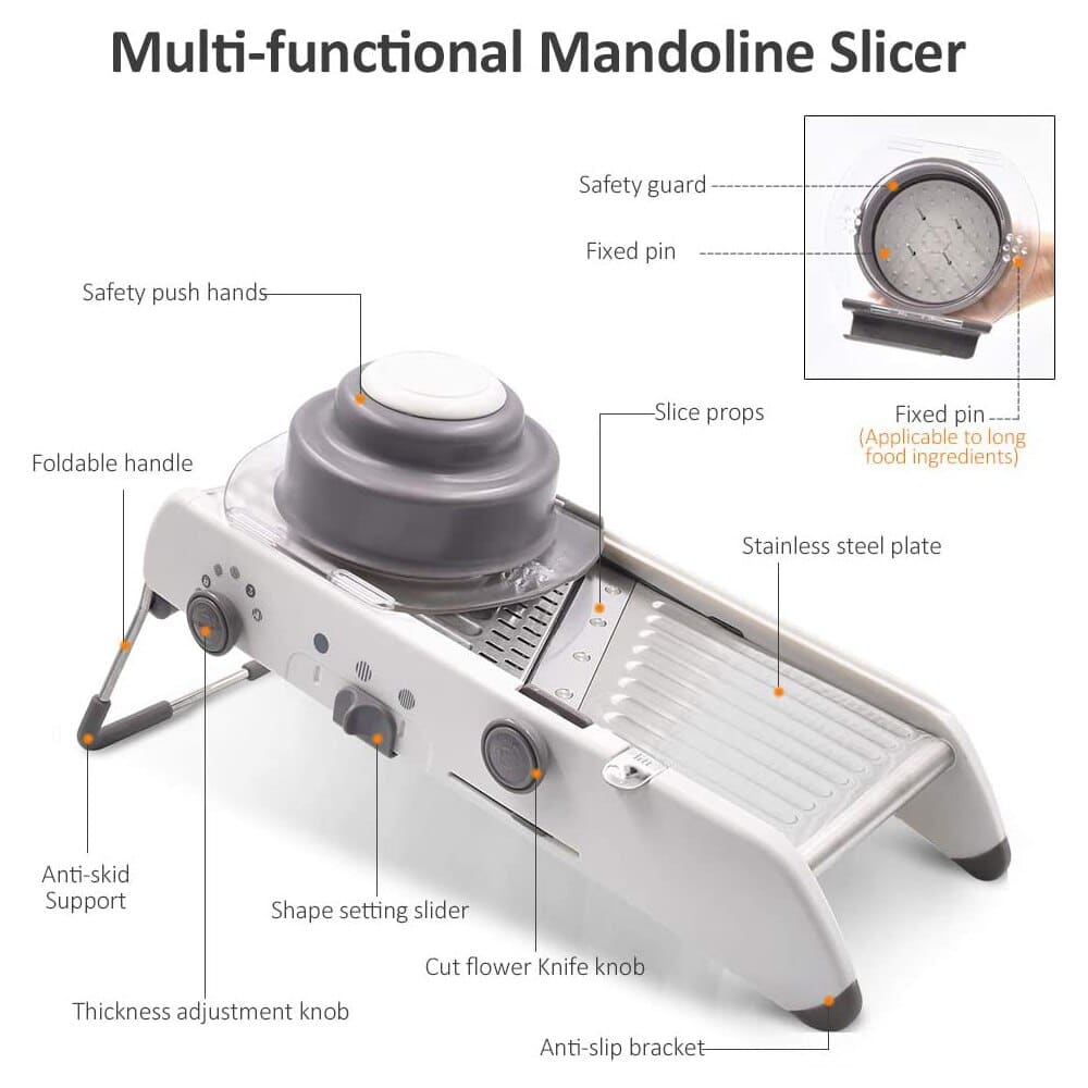 Avtoit | ProSlice Mandoline Vegetable Slicer – Adjustable Stainless Steel Blades for Precision Cutting