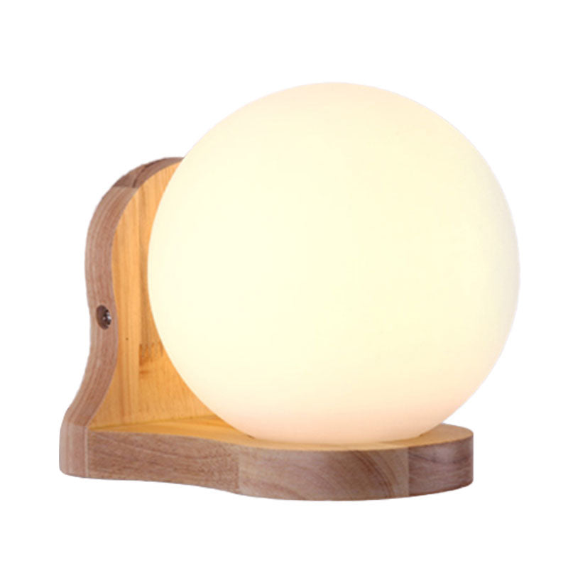 Avtoit | Balcony Study Room Ball Wall Painting Lighting Milk Glass 1 Light Simple Style White Wall Lamp