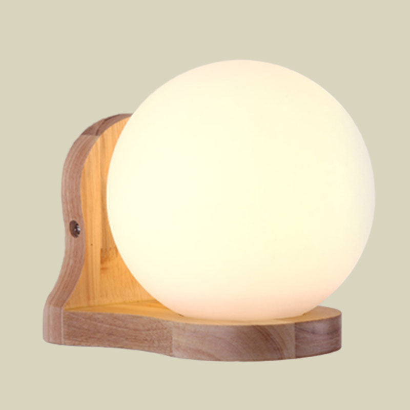 Avtoit | Balcony Study Room Ball Wall Painting Lighting Milk Glass 1 Light Simple Style White Wall Lamp