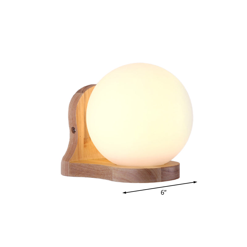 Avtoit | Balcony Study Room Ball Wall Painting Lighting Milk Glass 1 Light Simple Style White Wall Lamp