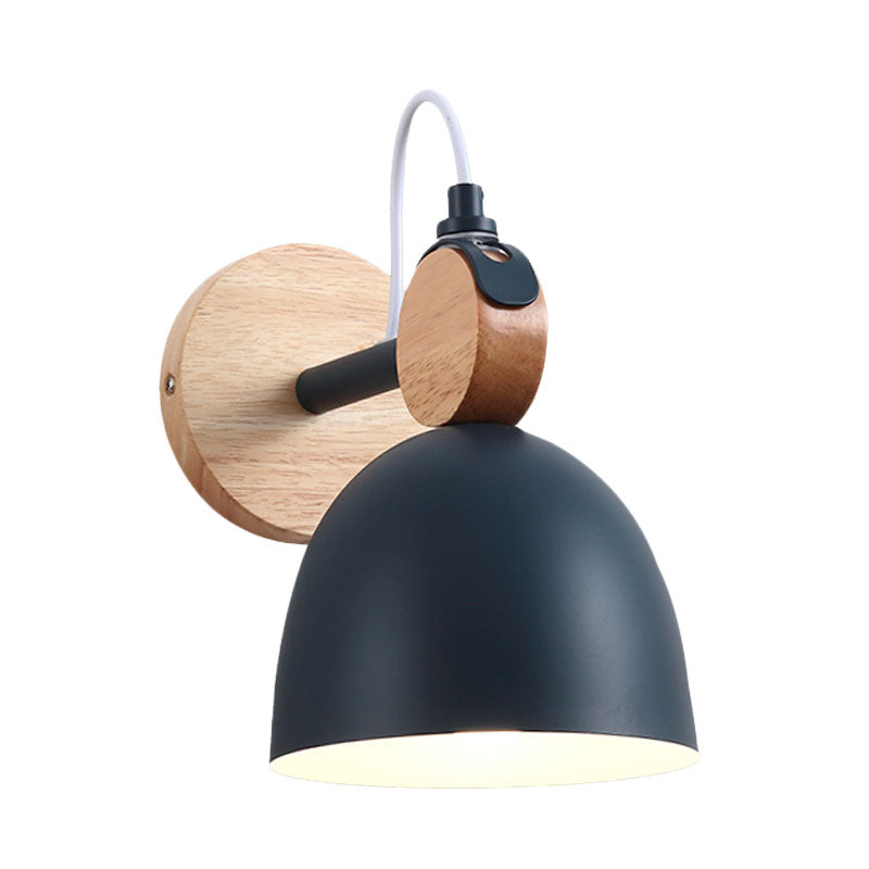Avtoit | Metal Bowl Shade Wall Light Lamp Children's Room Shop 1 Head Macaron Style Wall Light