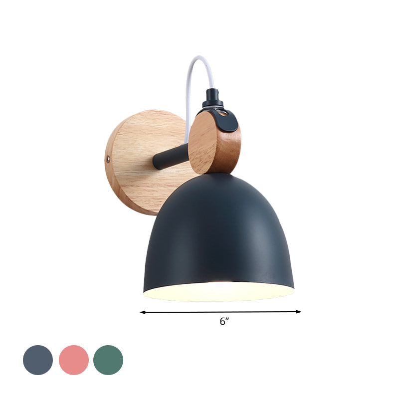 Avtoit | Metal Bowl Shade Wall Light Lamp Children's Room Shop 1 Head Macaron Style Wall Light
