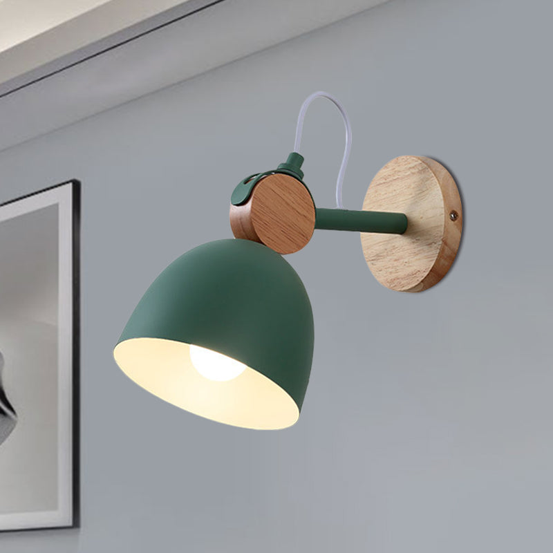Avtoit | Metal Bowl Shade Wall Light Lamp Children's Room Shop 1 Head Macaron Style Wall Light