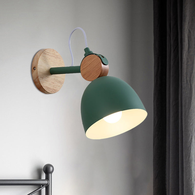 Avtoit | Metal Bowl Shade Wall Light Lamp Children's Room Shop 1 Head Macaron Style Wall Light