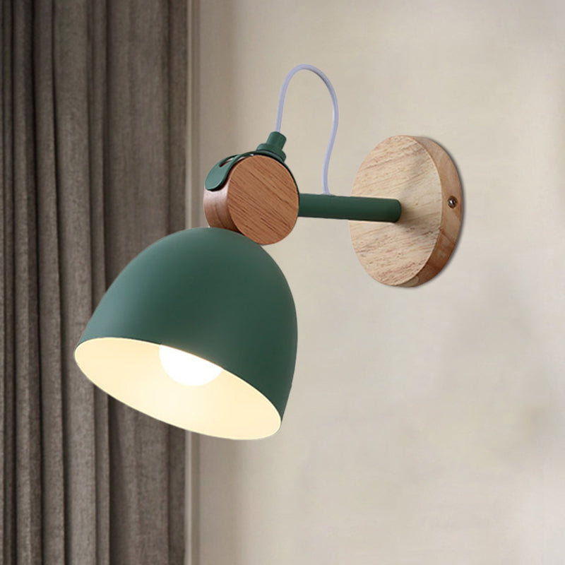 Avtoit | Metal Bowl Shade Wall Light Lamp Children's Room Shop 1 Head Macaron Style Wall Light