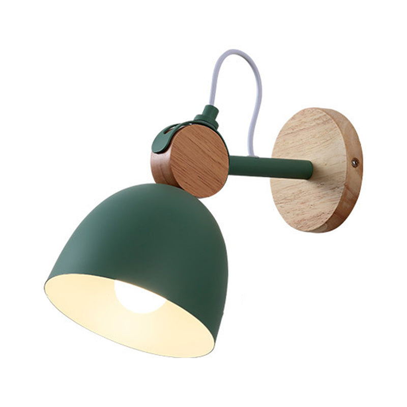 Avtoit | Metal Bowl Shade Wall Light Lamp Children's Room Shop 1 Head Macaron Style Wall Light