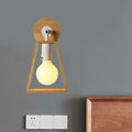 Avtoit | 1 head swivel trapeze wall lamp modern design beige wood wall light for bedroom