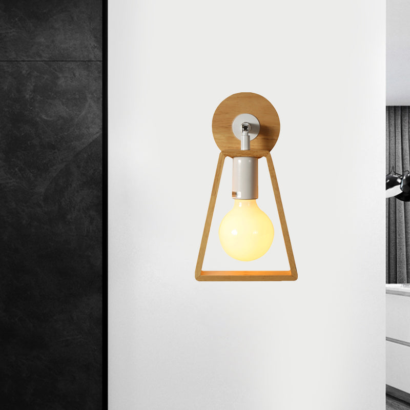 Avtoit | 1 head swivel trapeze wall lamp modern design beige wood wall light for bedroom