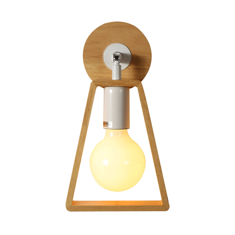Avtoit | 1 head swivel trapeze wall lamp modern design beige wood wall light for bedroom