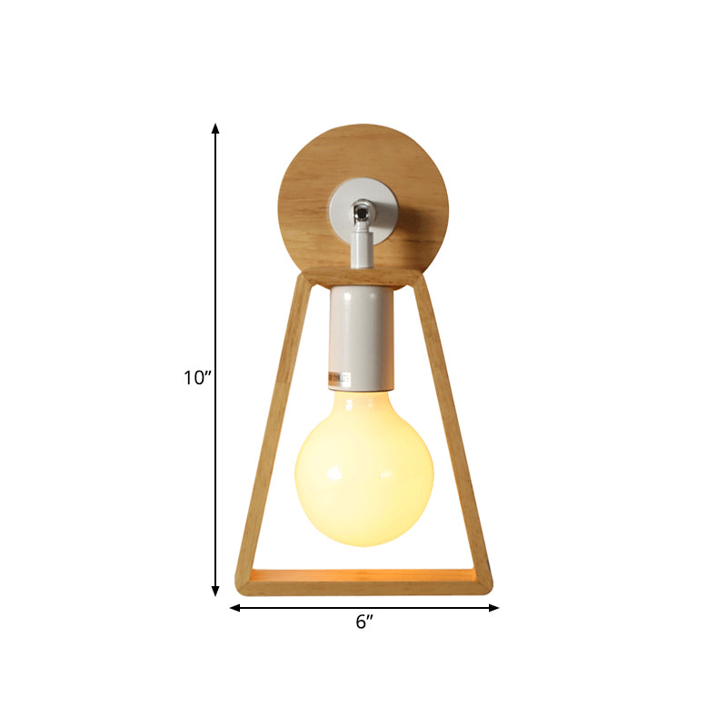 Avtoit | 1 head swivel trapeze wall lamp modern design beige wood wall light for bedroom