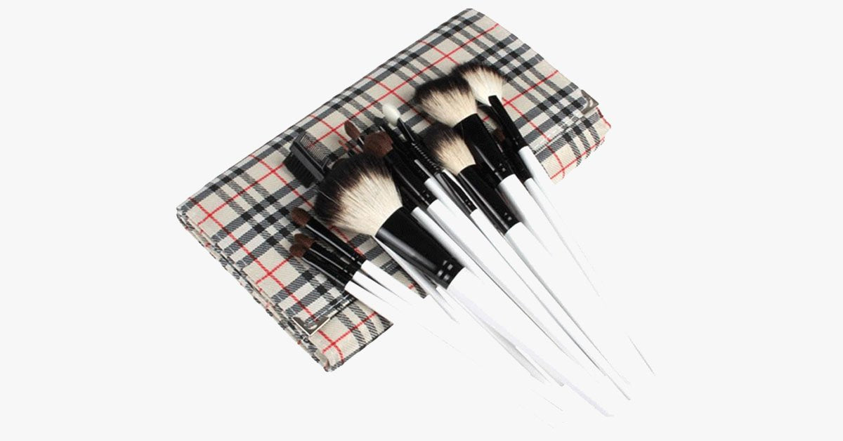 Avtoit | Complete professional makeup brush set with 20 brushes and a case