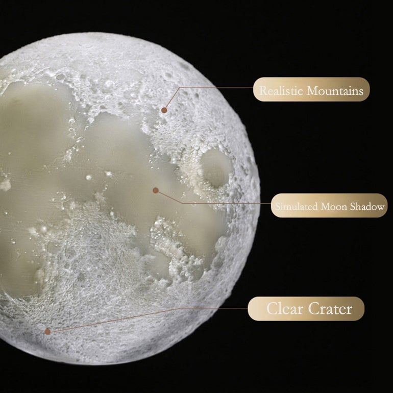 Avtoit | Creative Mini Rechargeable 3D Printed Moon 1-Light LED Table Lamp
