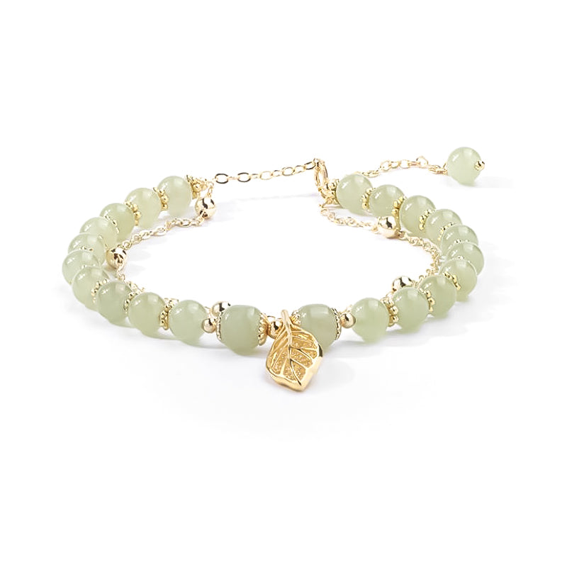 Avtoit | Hetian Jade Bracelet with Leaf