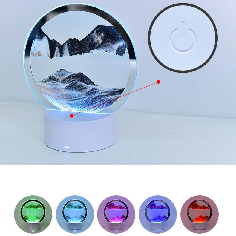 Avtoit | Creative Round Hourglass Quicksand 3D LED Night Light Table Lamp