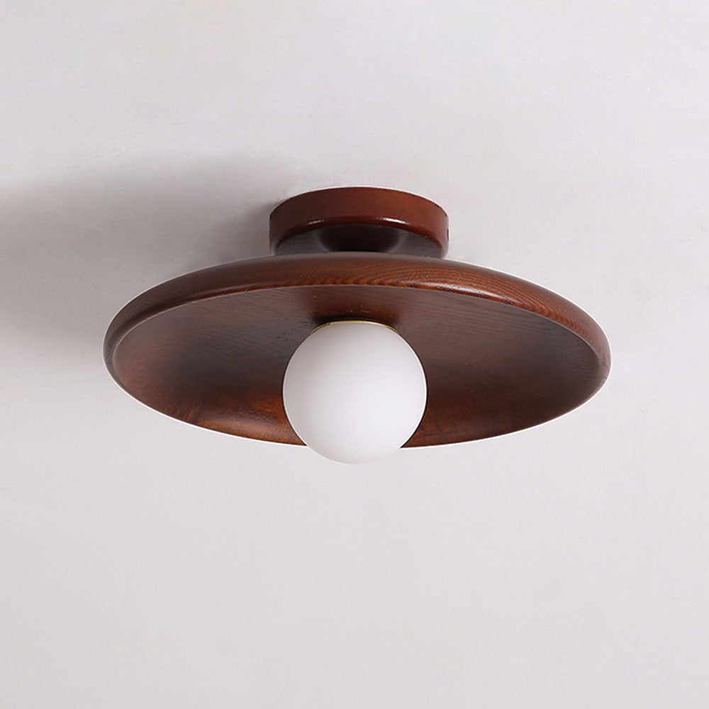 Avtoit | Nordic Wood Round Ceiling Light Fixture - Minimalist Design for Hallway & Living Room Lighting