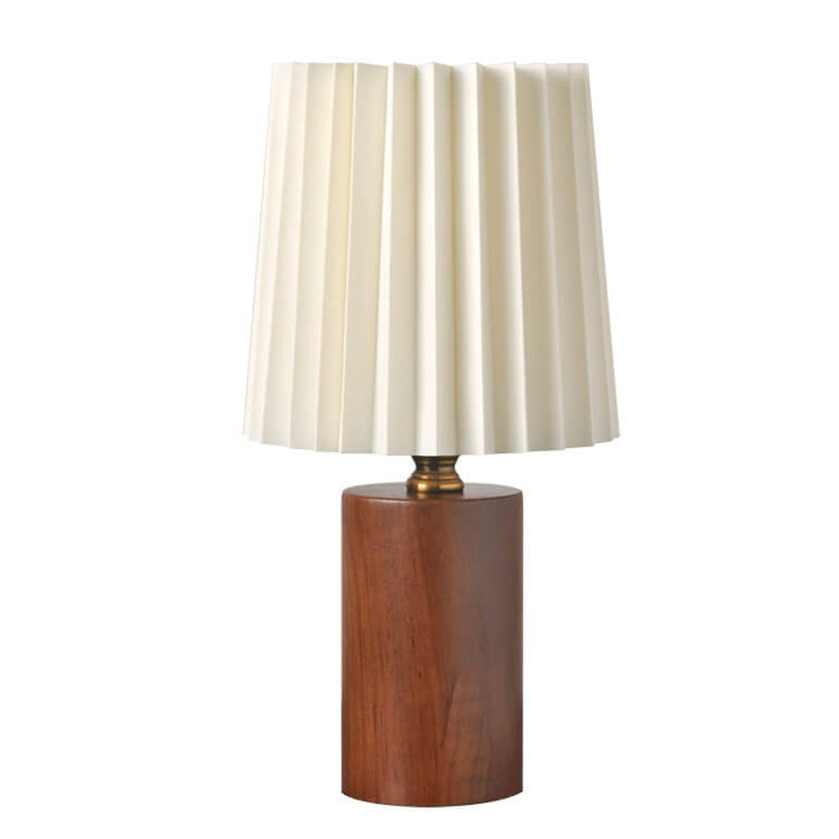 Avtoit | Vintage Korean Pleated Column Solid Wood Base 1-Light Table Lamp