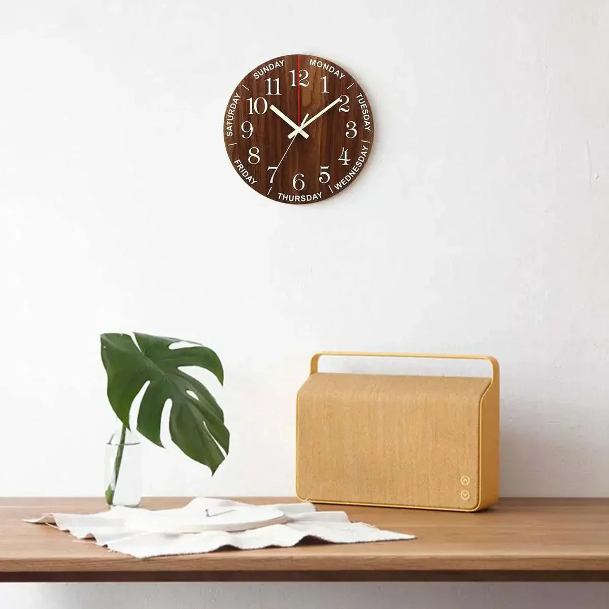 Avtoit | Glowtic Illuminating Wall Clock | Wood Design | Silent | Night Light | Nordic Style | Gift Idea