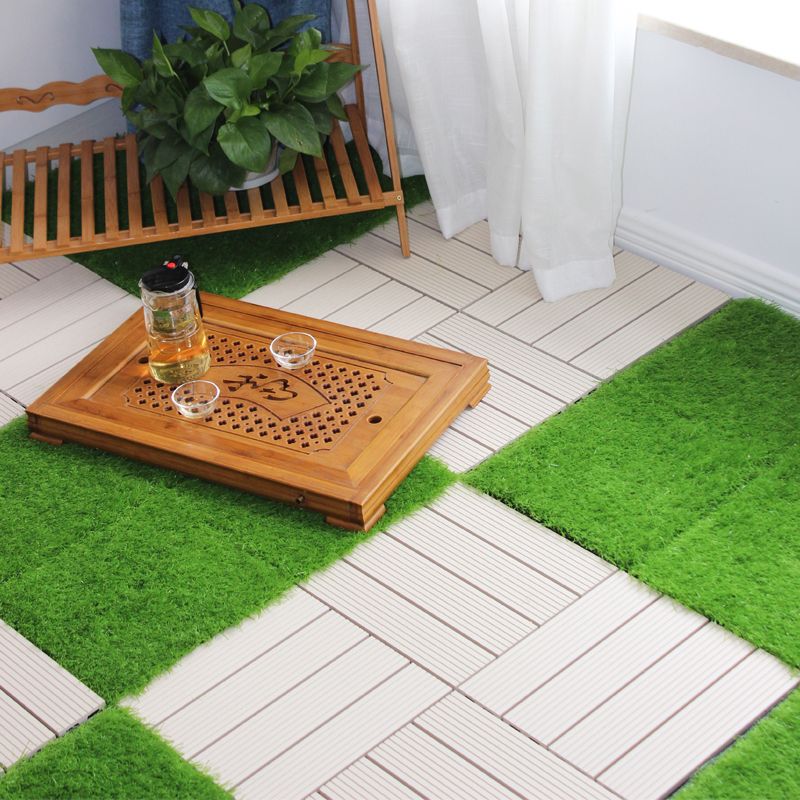 Avtoit | Square Click Patio Floor Tiles Stripe Pattern Tile Set Floorboard