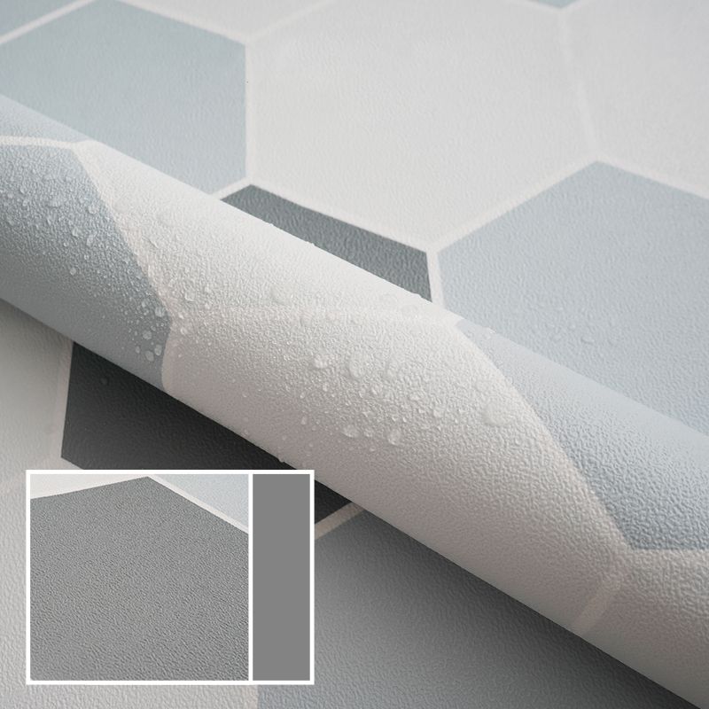 Avtoit | Modern Vinyl Planks Peel and Stick Grid Print PVC Flooring for the Bathroom