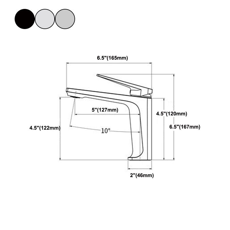 Avtoit | Modern basin tap lever handle copper low arc basin tap