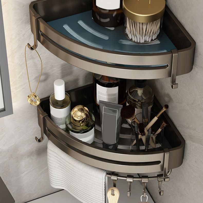 Avtoit | Contemporary bathroom accessory set 3-piece bath shelf with hooks