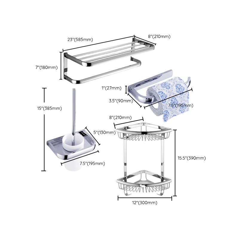 Avtoit | Modern Stainless Steel Bathroom Fixtures Set Towel Bar Bathroom Shelf Bathroom Accessory Set