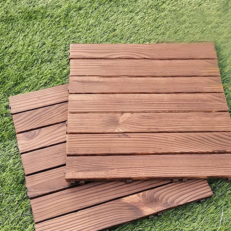 Avtoit | 7-Slat Square Wood Floor Tiles Click Installation Outdoor Floor Tiles