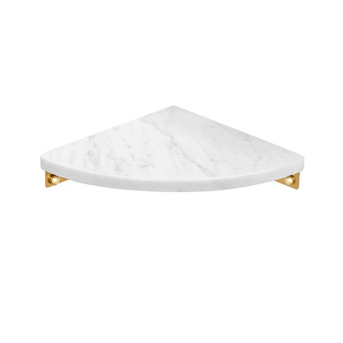 Avtoit | 2-piece Bathroom Hardware Set Metal and Marble Bathroom Shelf Set