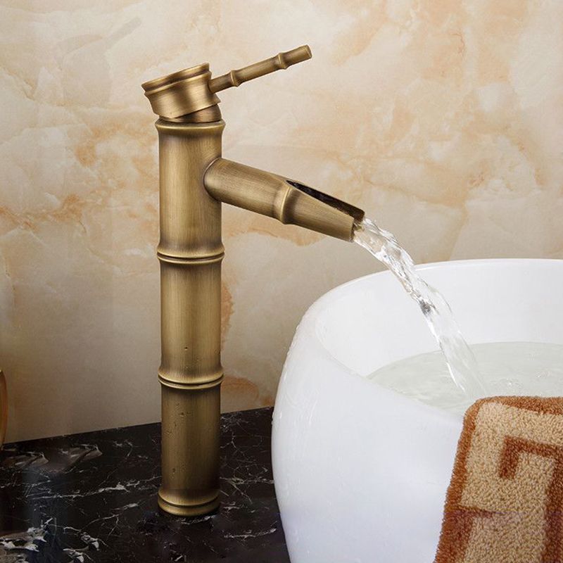 Avtoit | Farmhouse Brass Bathroom Faucet With Lever Handle Single Hole Sink Faucet
