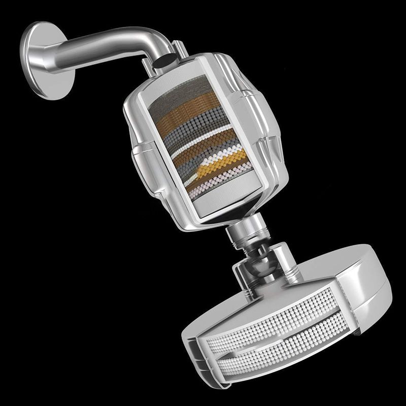 Avtoit | Contemporary solid shower head in silver with Catalyst wall-mounted shower head