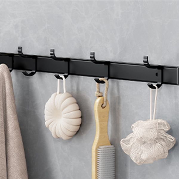 Avtoit | Classic Bathroom Accessories Set in Aluminum Black Finish Bathrobe Hook/ Towel Bar
