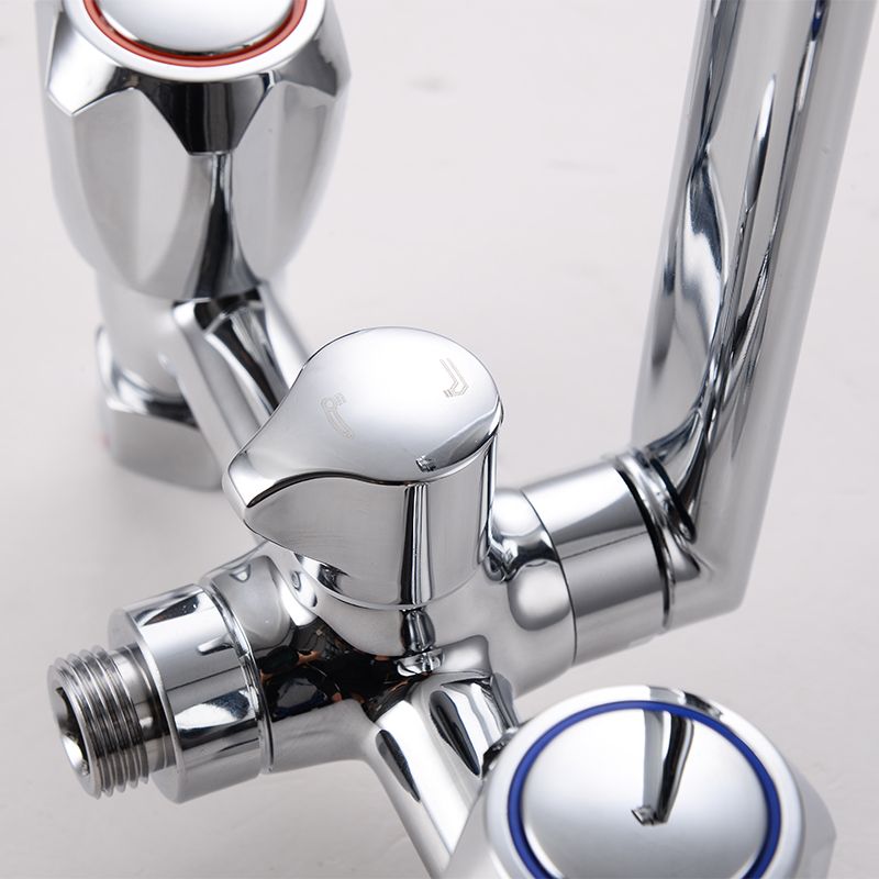 Avtoit | Contemporary Bathtub Faucet Trim Chrome Wall-Mounted Swivel Spout with Hand Shower