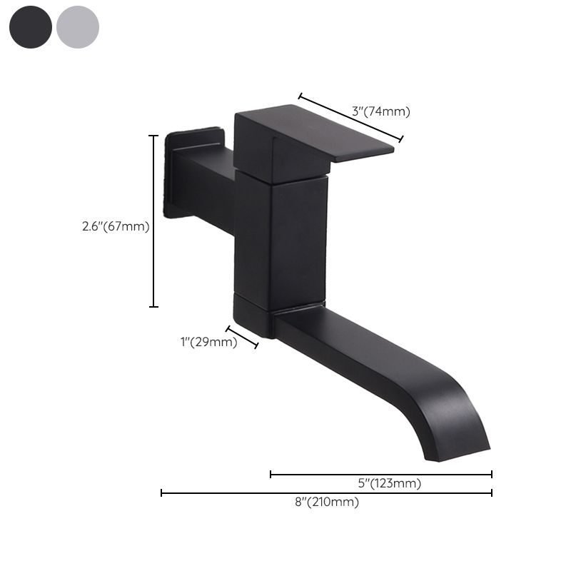 Avtoit | Contemporary Wall Mounted Bathroom Faucet Lever Handles Low Arc Swivel Brass Faucet