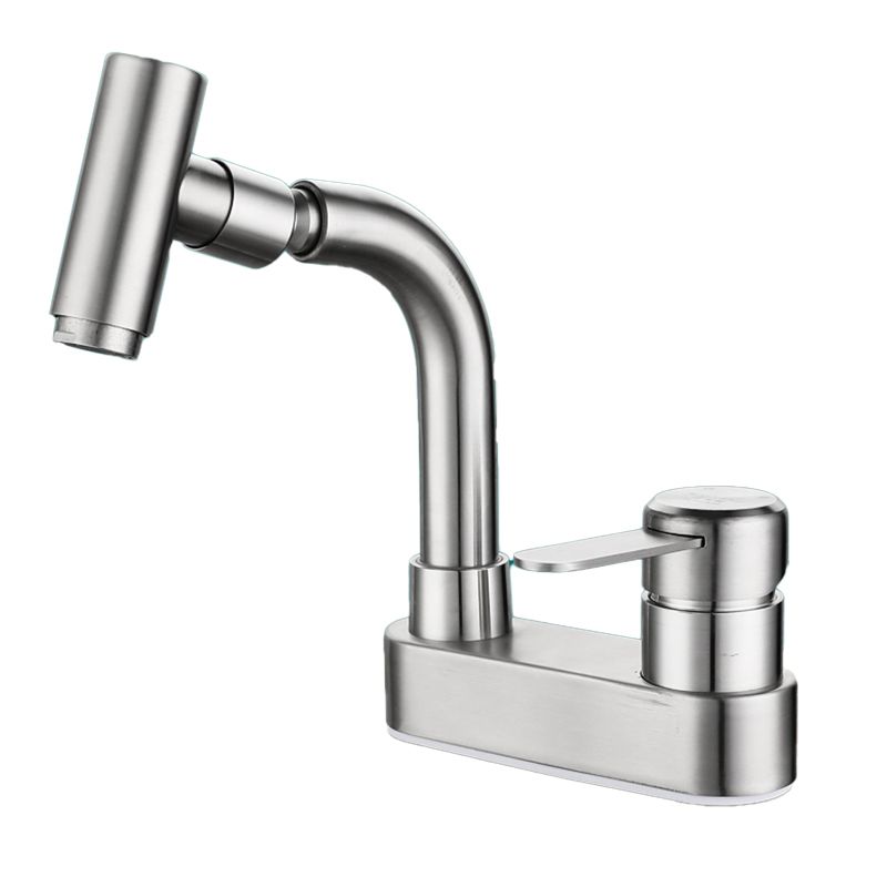 Avtoit | Center set bathroom faucet stainless steel lever handle 2 holes swivel sink faucet