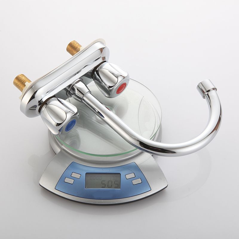 Avtoit | 2-Handle Brass Bathroom Faucet Modern High Arc Center Tap