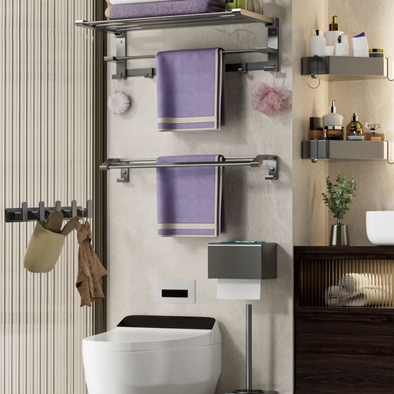 Avtoit | Modern Gray Bathroom Accessories Set Bathroom Shelf Towel Bar Bathroom Accessories Set