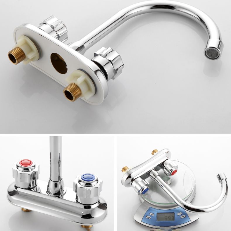 Avtoit | Circular 2-Handle Bathroom Faucet Contemporary Brass Sink Faucet