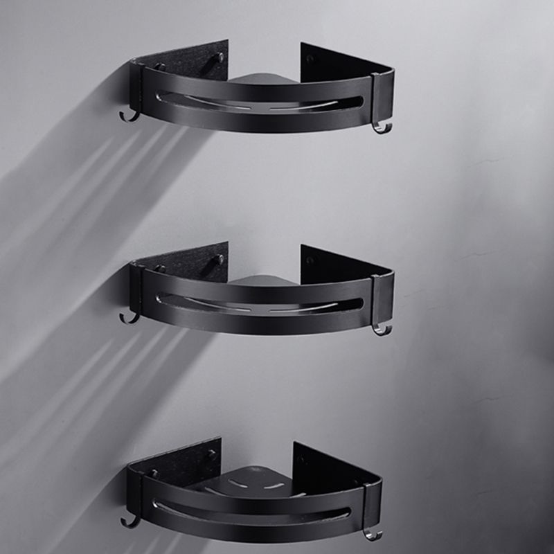 Avtoit | Matt Black Modern Bathroom Accessory Set, Set of 3, Bathroom Shelf