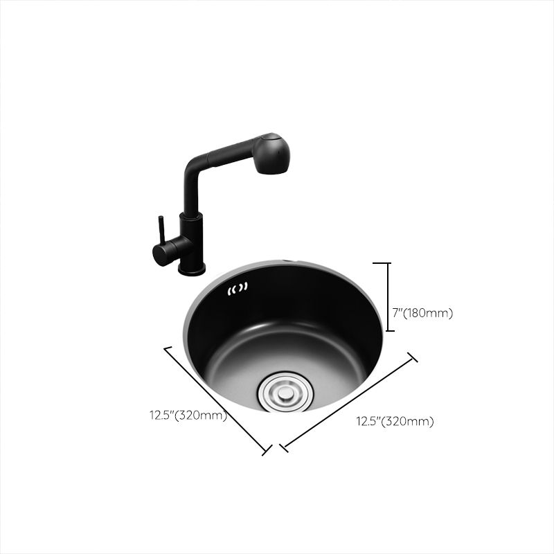 Avtoit | Single Bowl Kitchen Sink Round Stainless Steel Sink with Drain Basket Kits