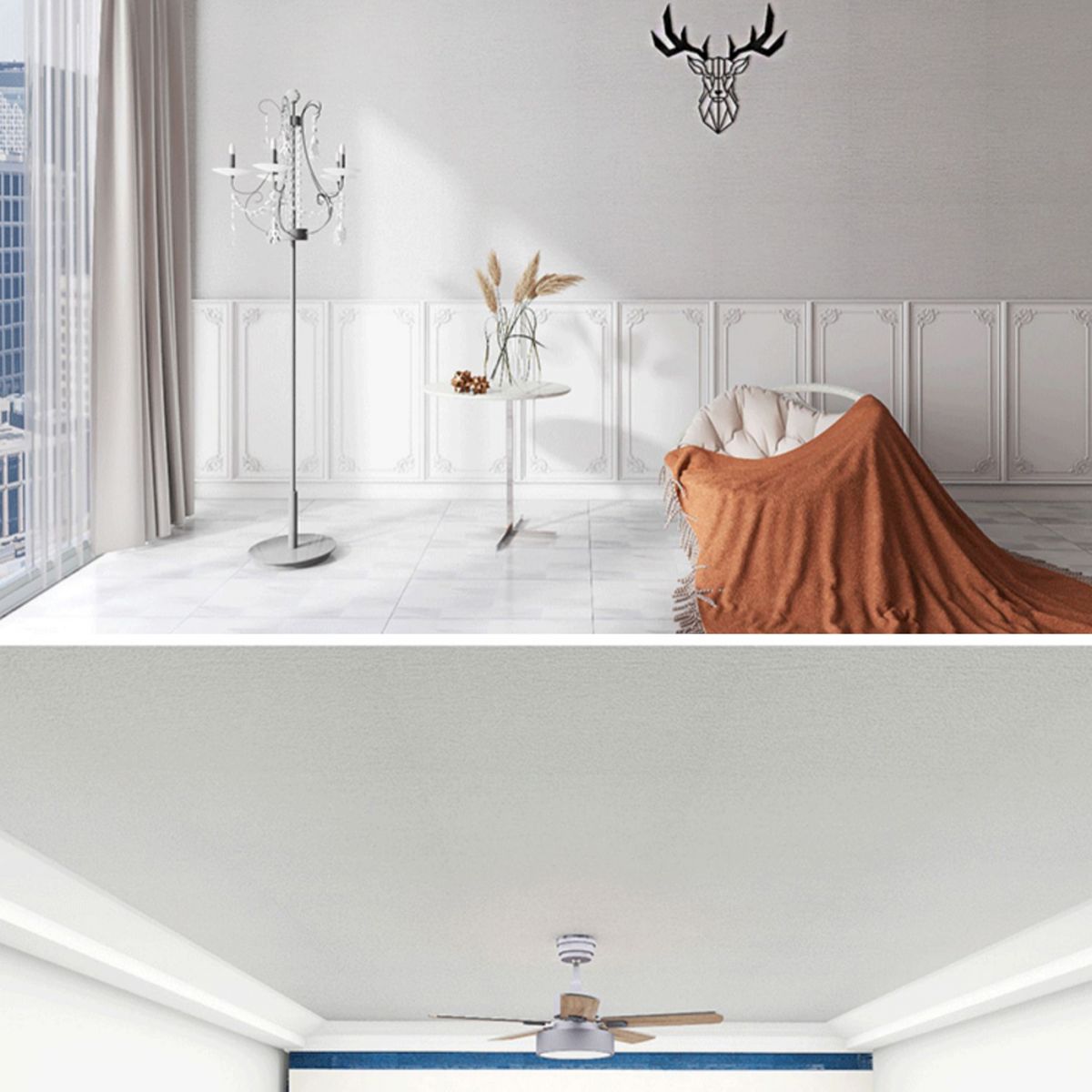 Avtoit | Modern Pearl Wainscoting Flax Wall Access Panel Self-Adhesive Wall Panels