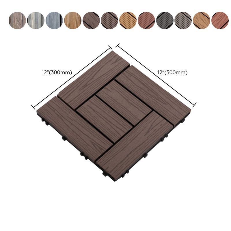 Avtoit | Composite Plank Tiles Striped Pattern Square Deck Flooring Outdoor Patio