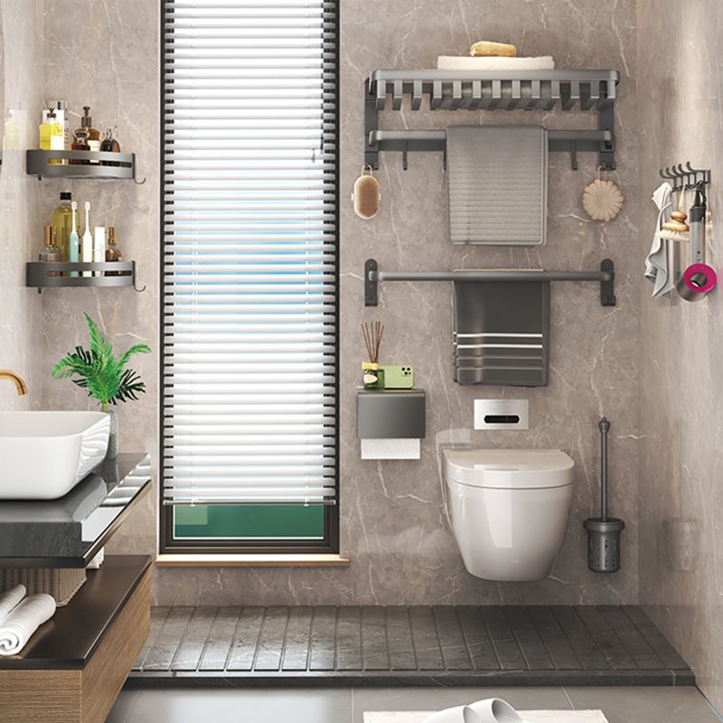Avtoit | Modern Bathroom Accessory Set Gray Bathroom Shelf Paper Holder Bathroom Accessory Kit
