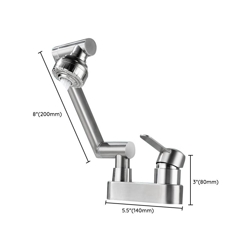 Avtoit | 2 holes sink faucet swivel stainless steel single handle central mounted faucet