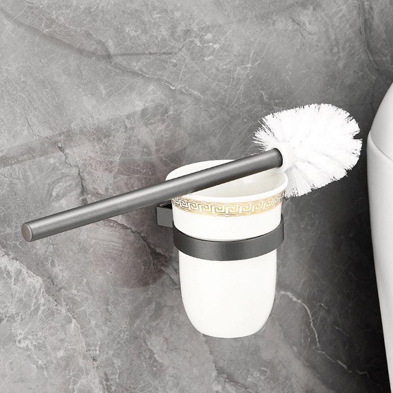 Avtoit | Gray 6/7-piece modern bathroom accessory set bathroom shelf/bath towel hooks/towel bar included