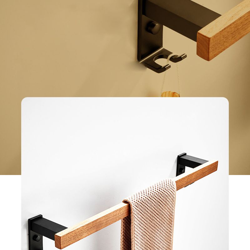 Avtoit | Wood and Aluminum Bath Accessory Set Black Bathroom Accessory Kit