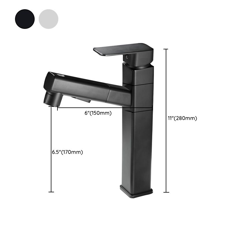 Avtoit | Bathroom faucet with pull-out lever handle Single hole basin mixer